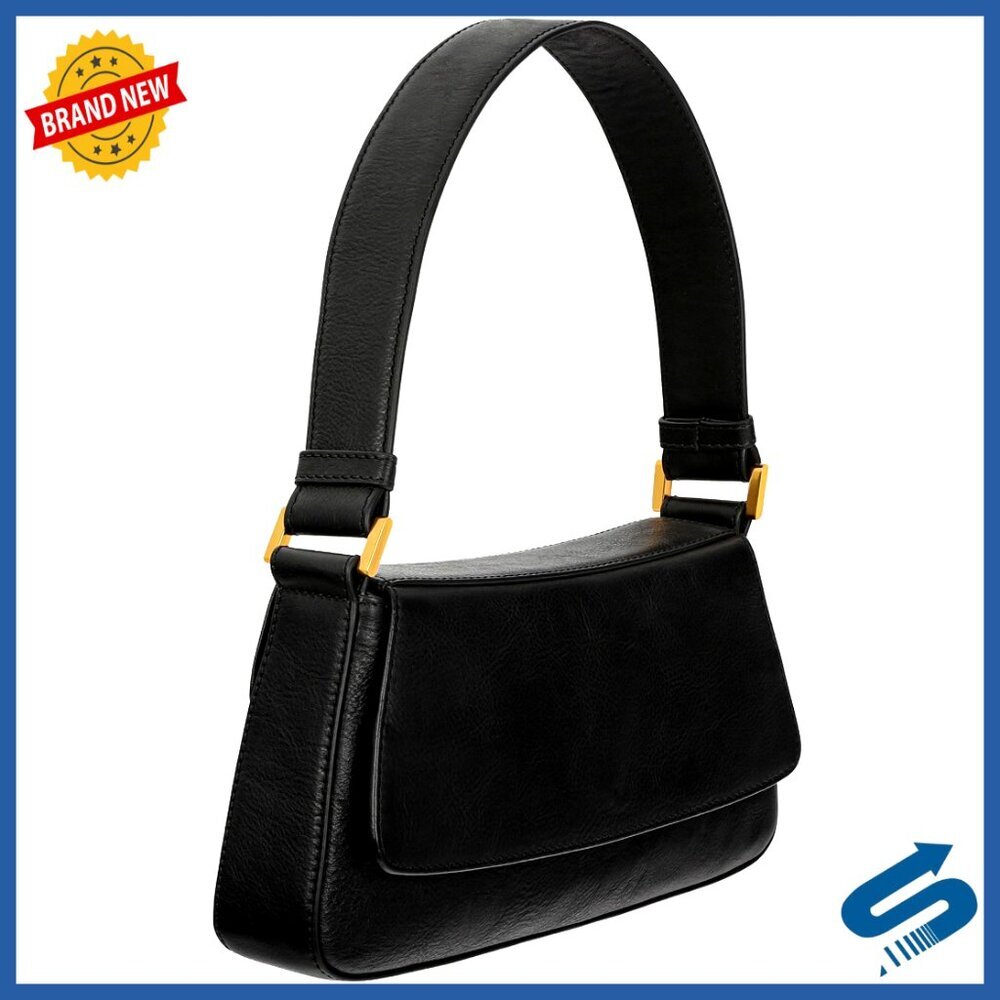 Full-Grain Leather Shoulder Bag Made in Italy, Modern Elegance Design